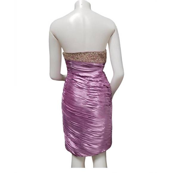 NEW TERANI COUTURE sequined satin dress in lilac - Picture 2 of 2
